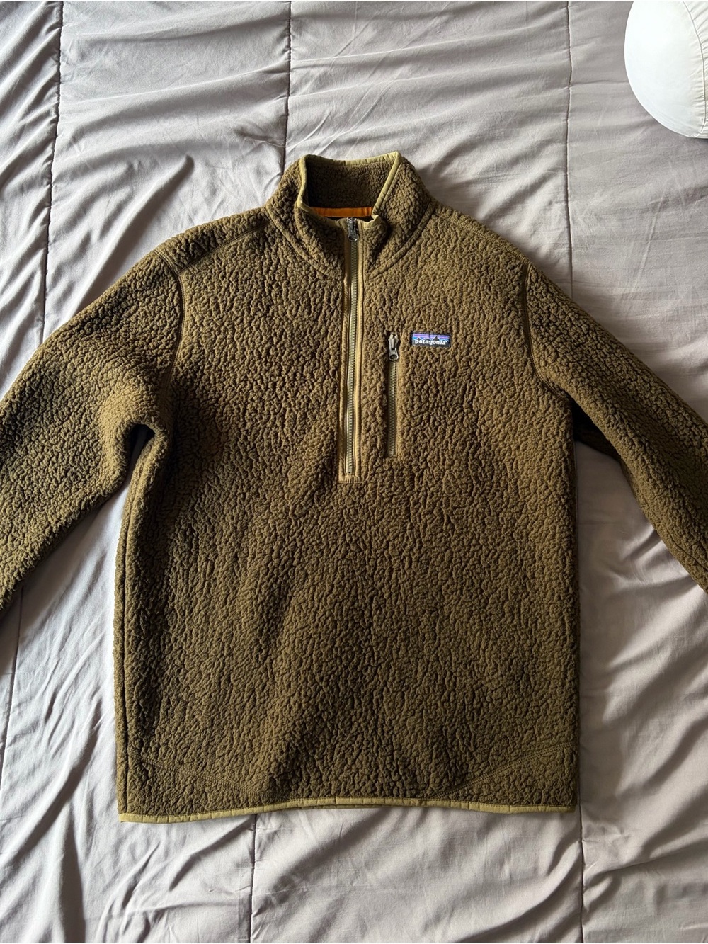 Patagonia Olive Sherpa Half-Zip Pullover